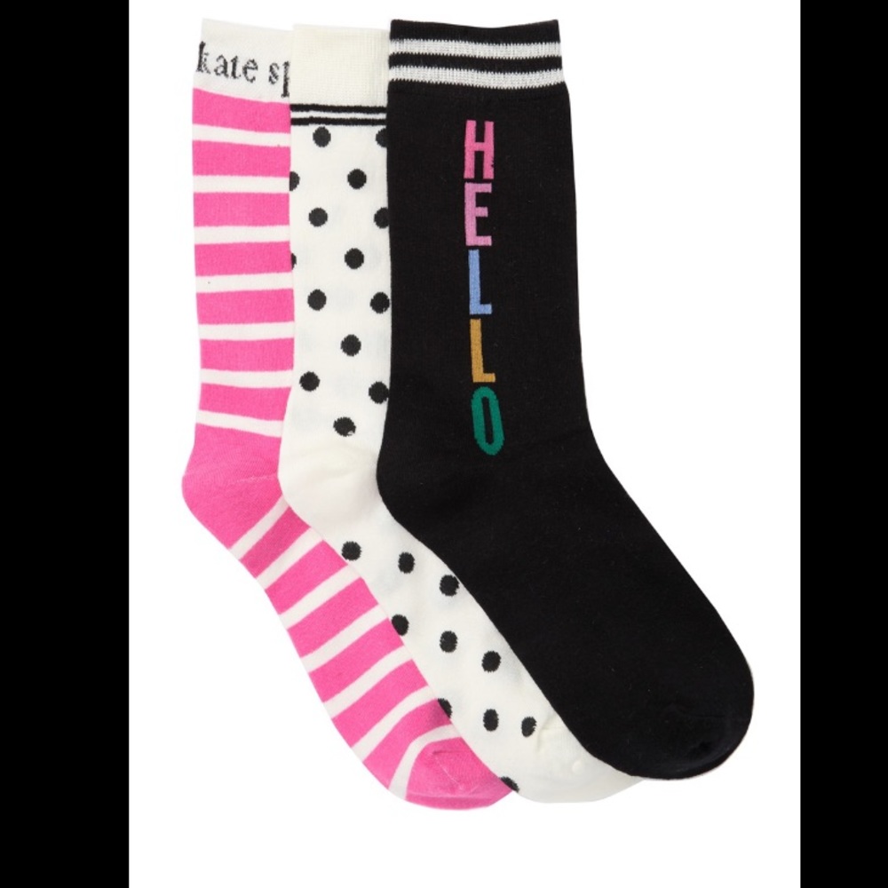 kate spade new york hello crew socks - 3-pack
